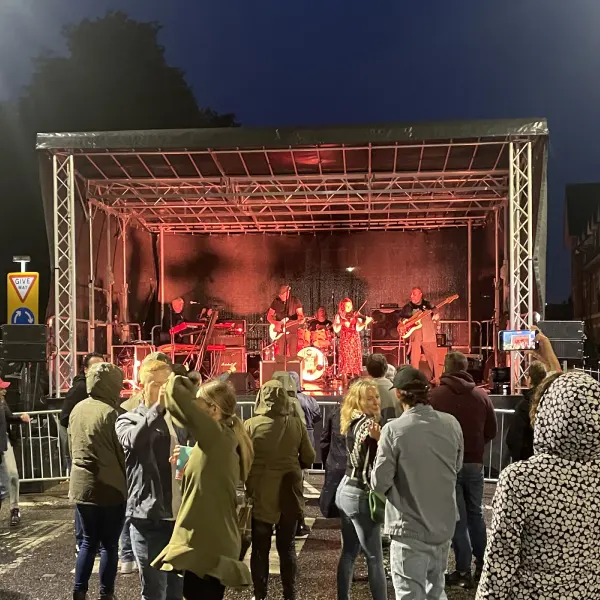 Stage hire Stevenage old town - outdoor festival night event